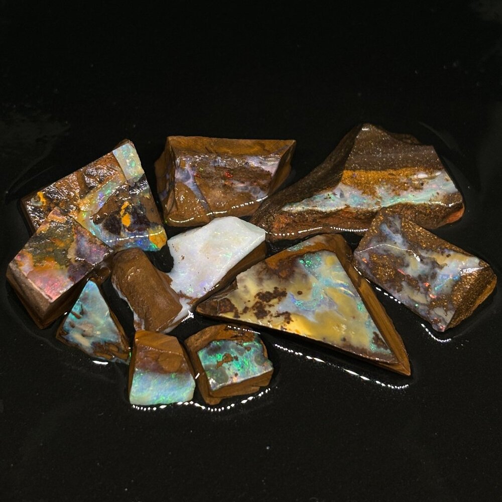 Spectacular Rough Australian Boulder Opal Assortment Parcel